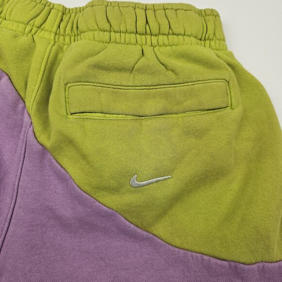 Nike‎ Men Sportswear Color Clash Knit Sweat Shorts Men's S Green/Purple Fleece - Picture 6 of 11